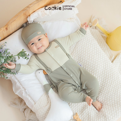Bộ Body Sơ Sinh COOKIE Cài Giữa Phối Tai Cho Bé Từ 0 Đến 9 Tháng 2026