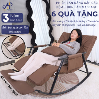 Ghế Bập Bênh Thư Giãn 2 Người AN PHÁT Gác Chân Đệm + Massage Nệm Memory Foam Cao Cấp Hàng Việt Nam Điều Chỉnh 5 Cấp