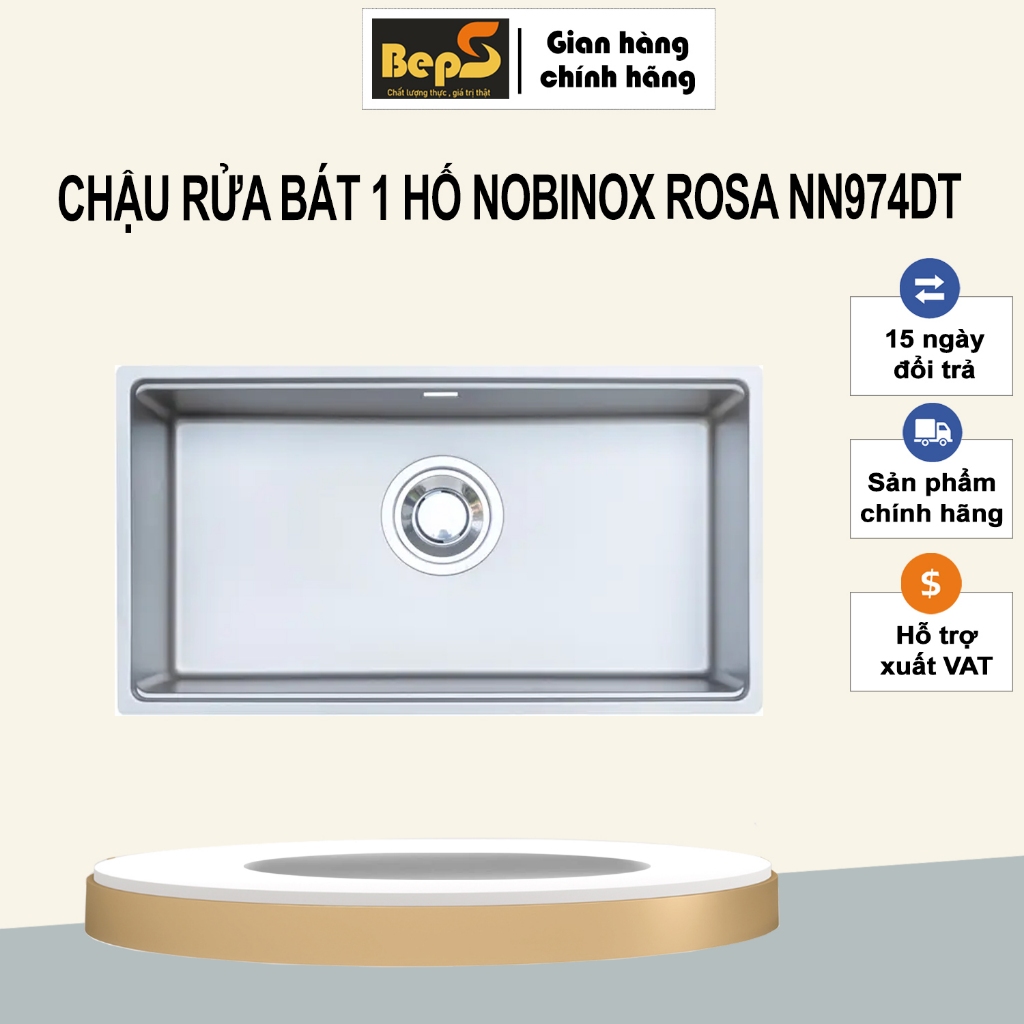 CHẬU RỬA BÁT 1 HỐ NOBINOX ROSA NN974DT