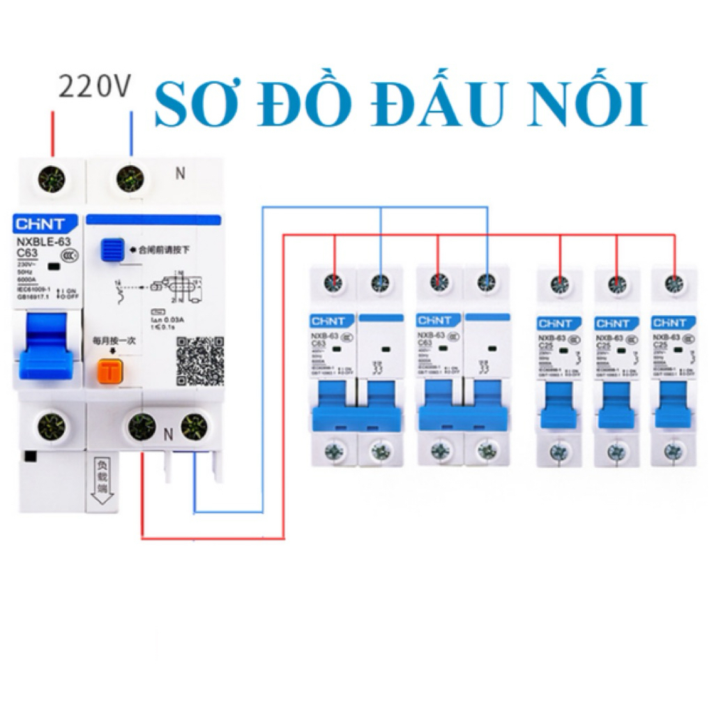 Aptomat chống giật 2P CHINT CHÍNH HÃNG