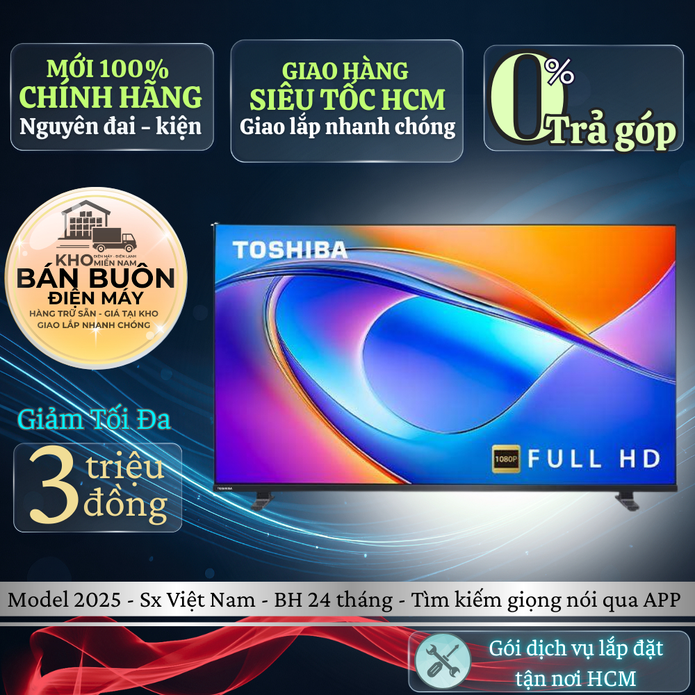 43V35RP Smart Tivi Toshiba – 43 inch, Full HD, Âm Thanh DTS Virtual:X, Hệ Điều Hành VIDAA U9 43V35RP