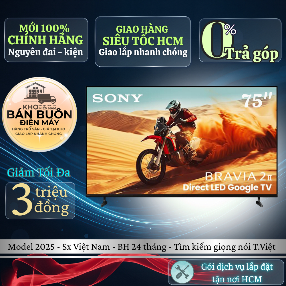 K-75S20M2 Google Tivi Sony – 75 Inch 4K UHD Thiết Kế Viền Mỏng Sang Trọng K-75S20M2