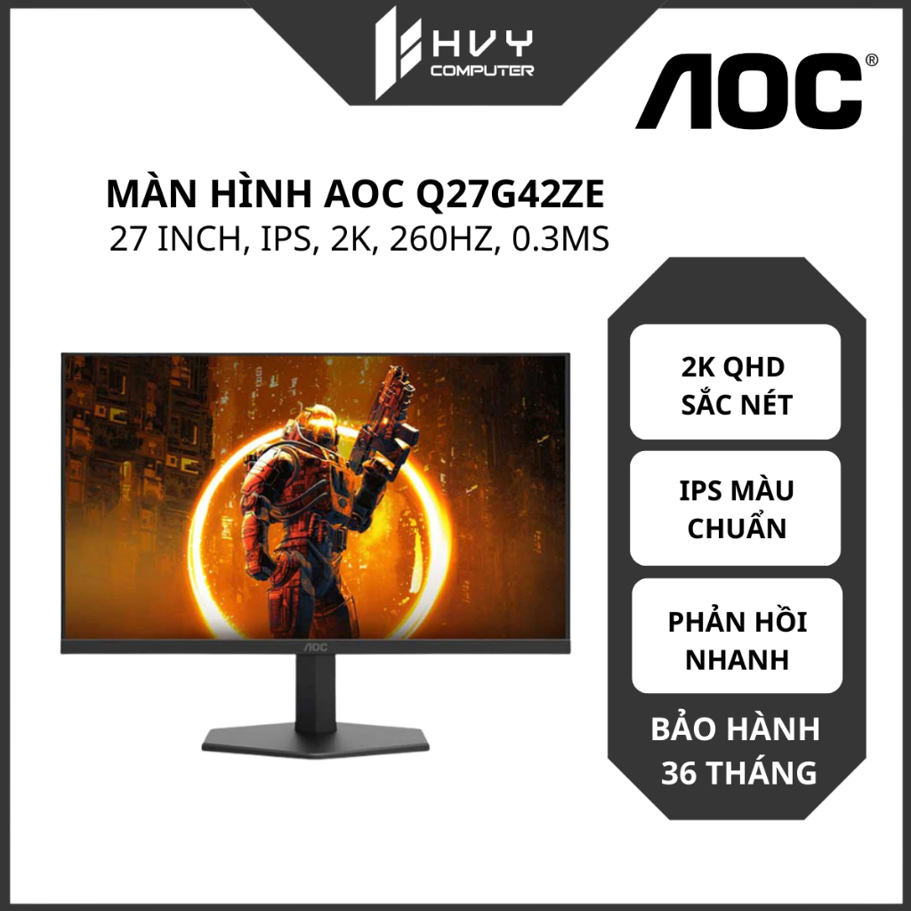 Màn hình Gaming AOC Q27G42ZE 27Inch IPS 2K 260Hz 0.3Ms sRGB 120% - Hàng chính hãng
