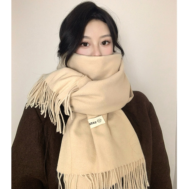 Khăn Choàng Len Dạ Trơn Different Màu Pastel Mềm Ấm Phong Cách Basic Hàn Quốc