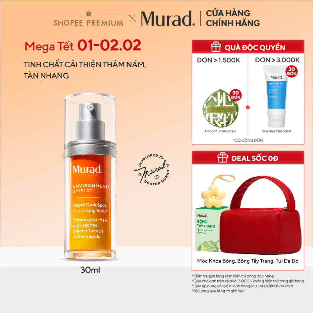 Tinh chất hỗ trợ làm mờ vết nám Murad Rapid Dark Spot Correcting Serum 30ml