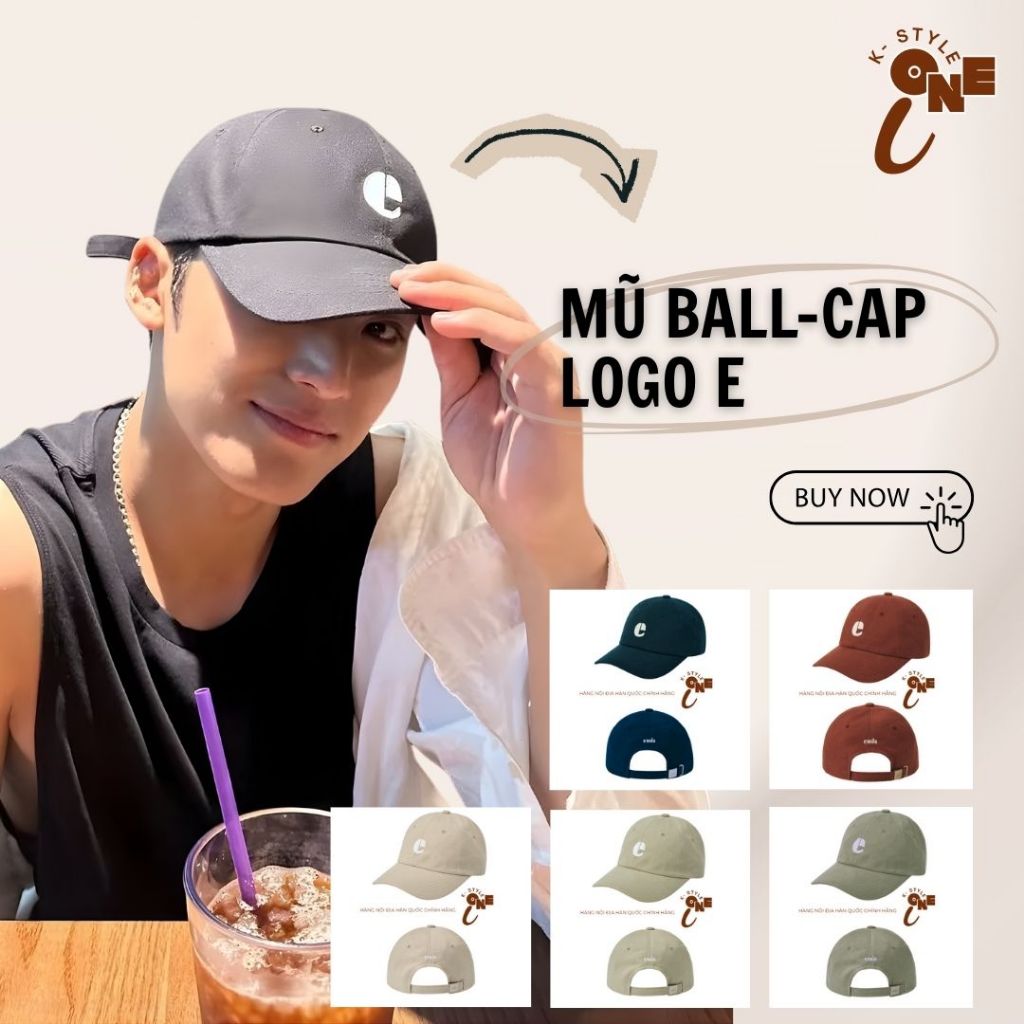 [CHÍNH HÃNG] Mũ EMIS EM-08 Mũ Lưỡi Trai EMI.S Phong Cách Hàn Quốc - Logo Chữ E Vintage