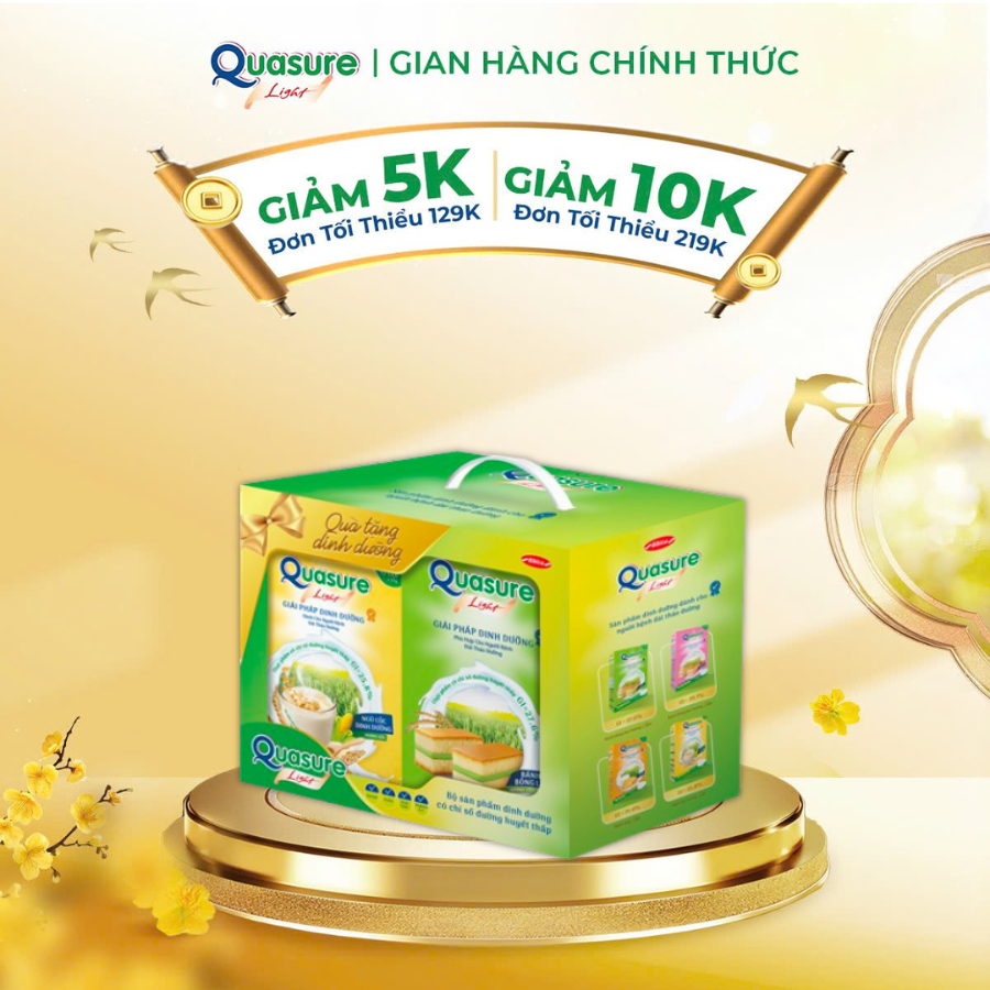 (Phiên bản giới hạn) Bộ Quà Tặng Dinh Dưỡng Quasure Light Bibica - Bánh Tiểu Đường, Ăn Kiêng Bibica