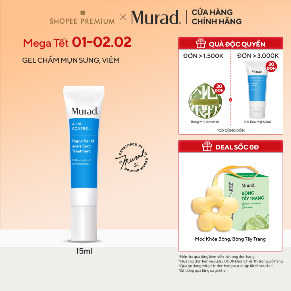 Gel chấm mụn Murad Rapid Relief Acne Treatment 15ml