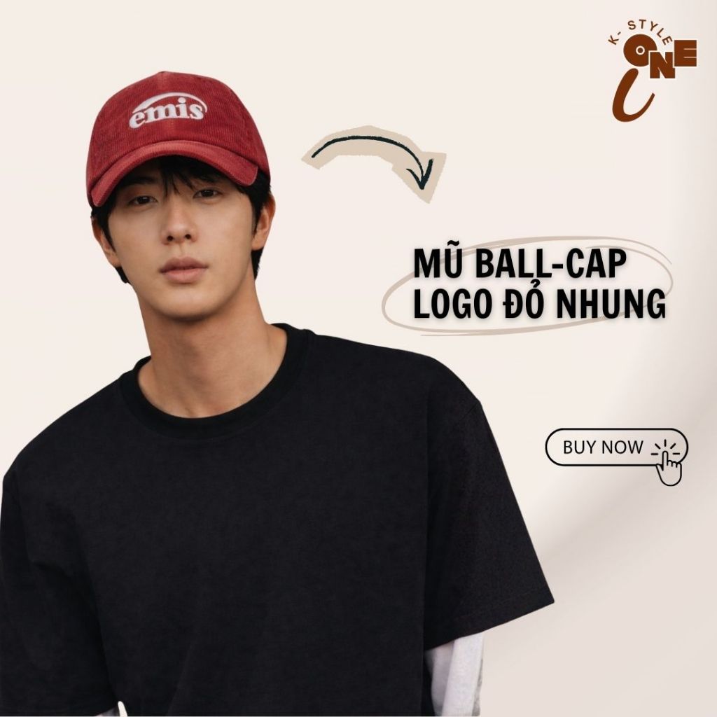 [CHÍNH HÃNG] Mũ EMIS EM-09 Mũ Lưỡi Trai EMI.S Phong Cách Hàn Quốc - Chất Liệu Nhung Đỏ Cao Cấp