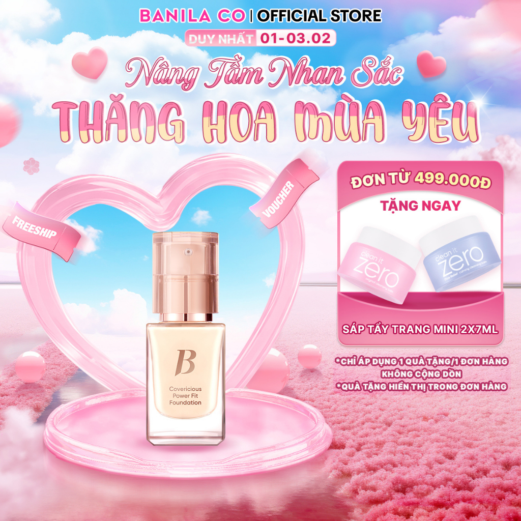 [Hàng mới về] Kem nền mịn lì độ che phủ cao Banila Co Covericious Power Fit Foundation SPF45 PA++ 14