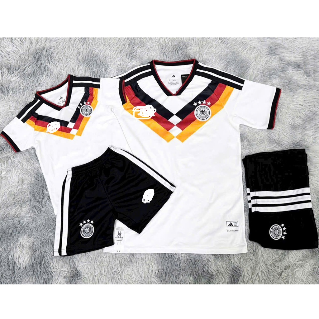 [SUPER THÁI] Bộ quần áo bóng đá Đức trắng EURO vải mè Thái cao cấp, mềm, mịn, mát (45-95kg)