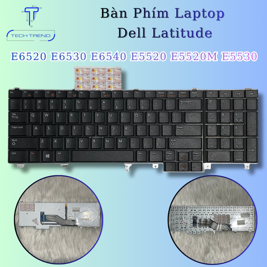 bàn phím laptop tương thích Dell Latitude E6520 E6530 E6540 E5520 E5520M E5530 New
