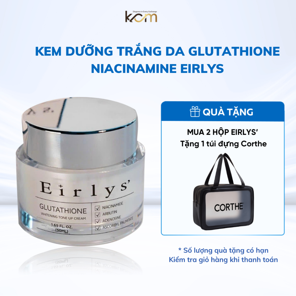 Kem dưỡng trắng giảm nám da Eirlys' Glutathione Whitening Tone Up Cream