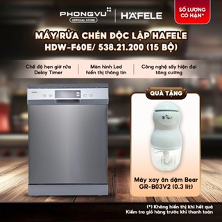 [Shopee Lắp Đặt 0Đ HN HCM] Máy rửa chén độc lập Hafele HDW-F60E/ 538.21.200 (15 bộ) - Rửa sạch hiệu quả, 8 chương trình