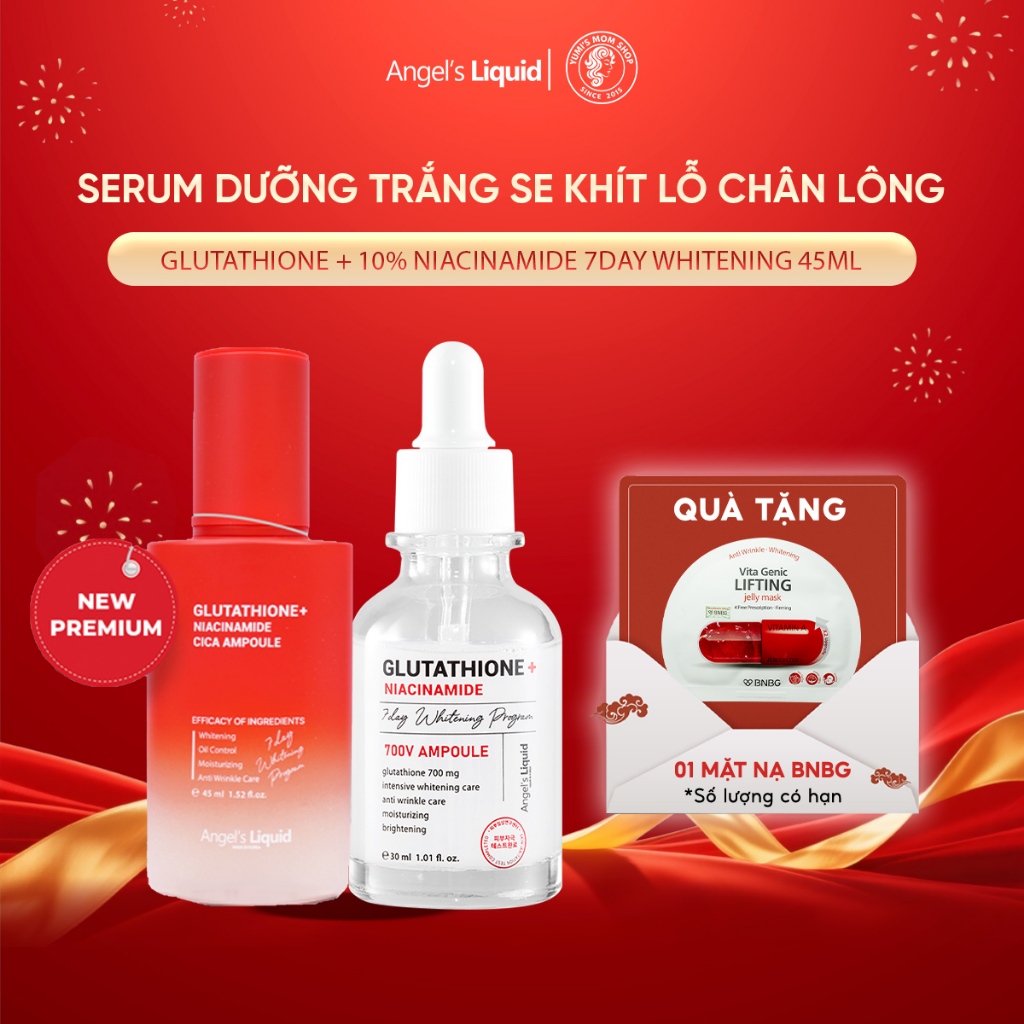 Serum Dưỡng Trắng chống lão hóa Se Khít Lỗ Chân Lông Angel's Liquid Glutathione Ampoule 30ml
