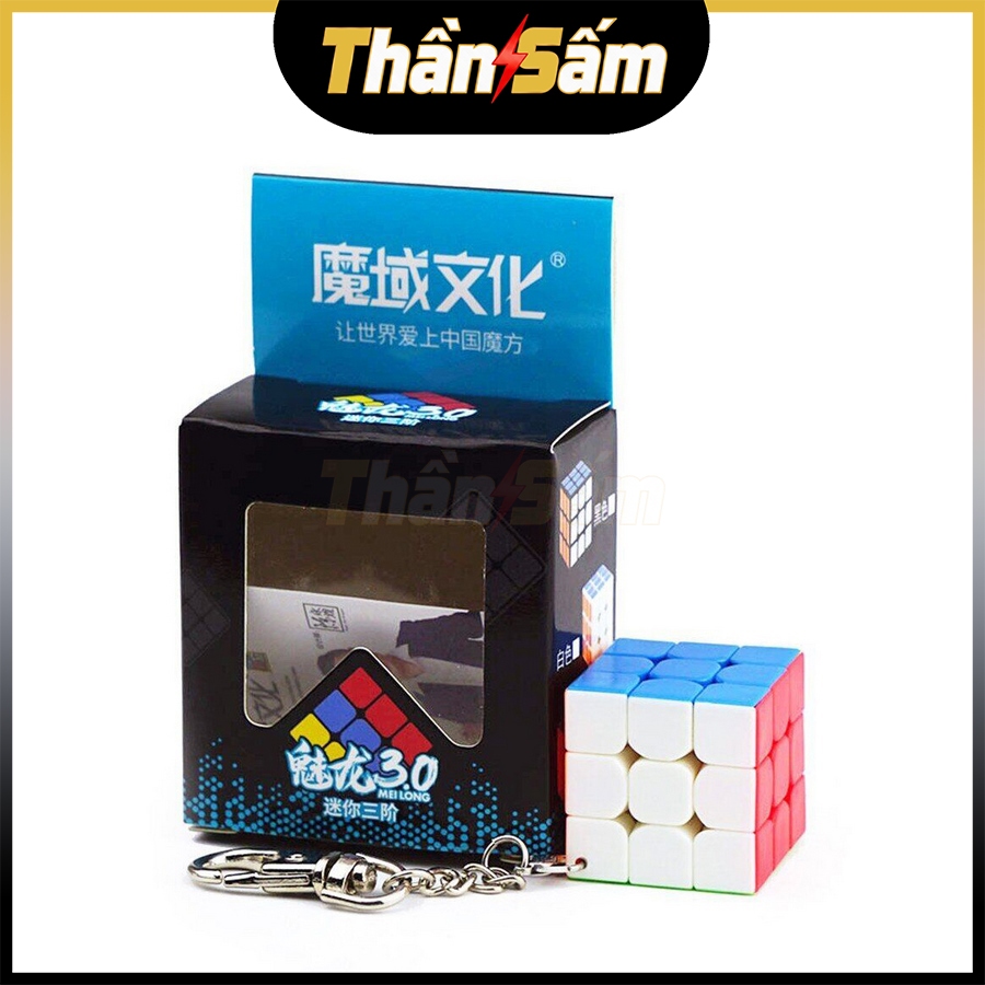 [MoYu] Móc Khóa Rubik 3x3 Stickerless MoYu MeiLong Cube Rubic 3 Tầng Đồ Chơi Trí Tuệ Trẻ Em 3x3x3