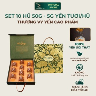 [Hỏa tốc HN] Set Quà Yến 10 Hũ 50G Cici Thượng Đỉnh Yến - Hộp Quà Tổ Yến Chưng Sẵn, Quà Biếu Tặng Sang Trọng