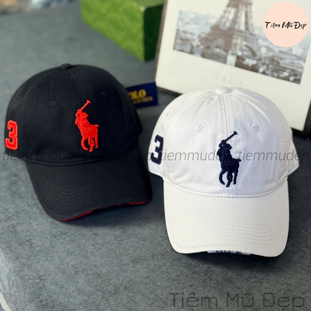 Mũ lưỡi trai Polo, nón kết kaki thêu con ngựa chấy vải mềm đẹp