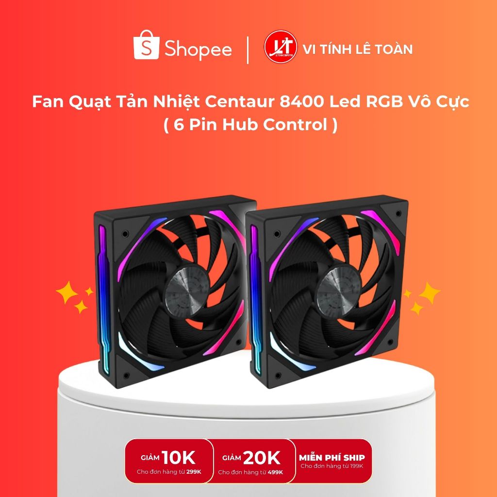 Fan Quạt Tản Nhiệt Centaur 8400 Led RGB Vô Cực ( 6 Pin Hub Control )