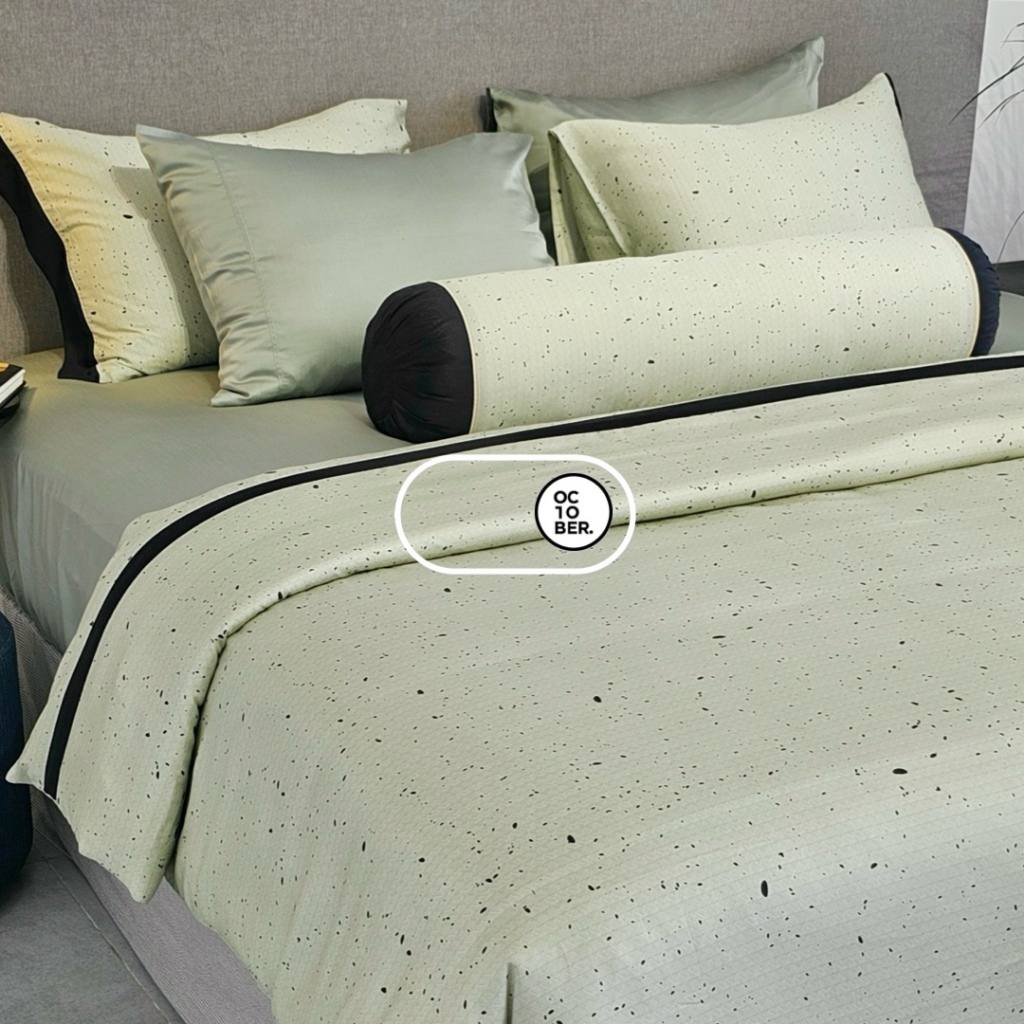 (HỎA TỐC) Bộ Chăn Ga Gối 5 món 1m6 đến 1m8 Tencel 60s vải trơn và họa tiết phân phối bởi OCTOBER BED