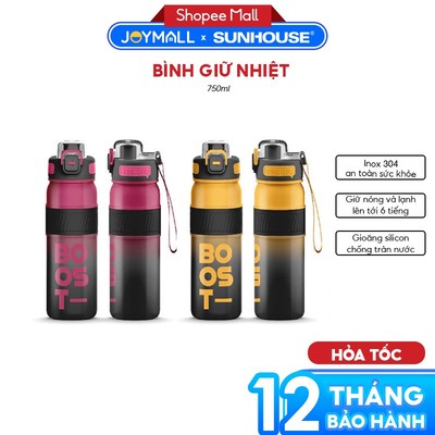 Bình Giữ Nhiệt Sunhouse Double Boost KS-TU750 750ml, Hàng Chính Hãng, Inox 316 Cao Cấp -JoyMall