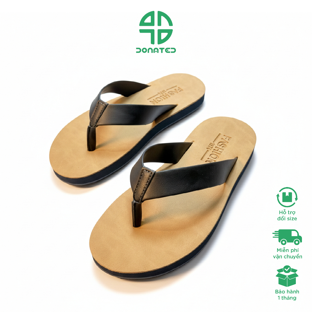 Dép Da Nam, Dép Xỏ Ngón Nam Cao Cấp Quai Da Mang Êm Chân, Đế Cao Su Chắc Chắn, Chống Trơn Trượt [ Mã Quai T ]