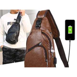 Túi Đeo Chéo Chống Thấm Nước Có Sạc USB Dành Cho Nam Đa Năng Siêu Tiện Ích