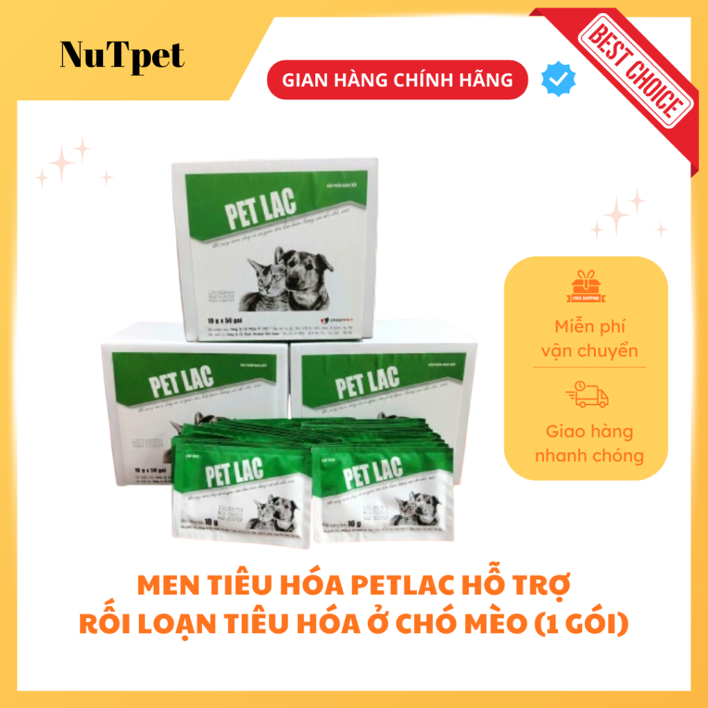 Men tiêu hóa cho chó mèo, hỗ trợ tiêu chảy, táo bón, rối loạn tiêu hóa Petlac