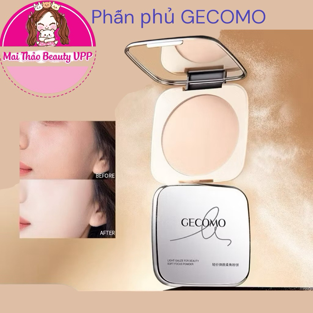 Phấn phủ GECOMO trang điểm | Phấn phủ kiềm dầu, chống nước, nâng tone , lâu trôi
