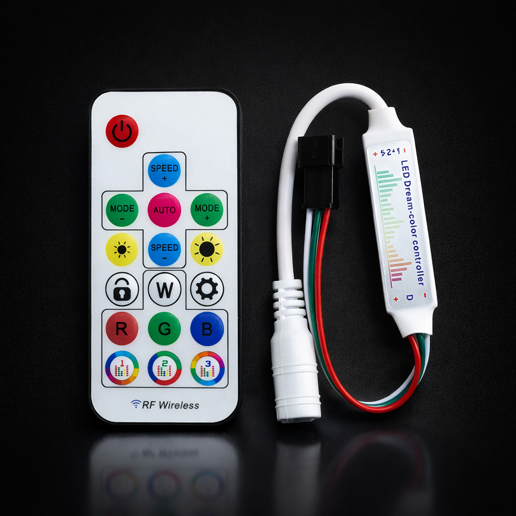 Bộ điều khiển LED RF 17 nút – điều khiển đèn LED nháy theo nhạc (Music RGB Controller).
