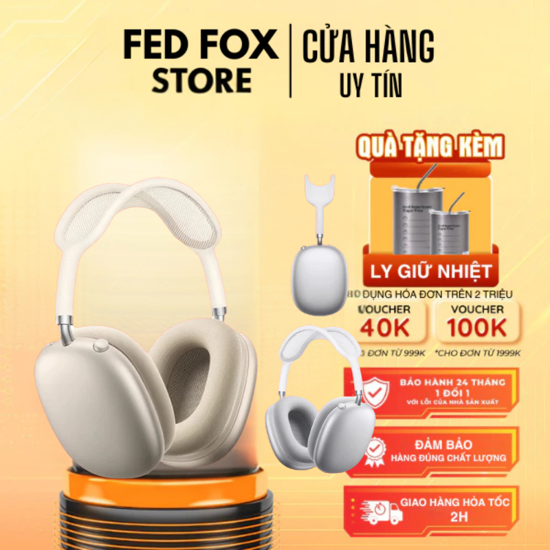 Tai nghe chụp tai W65 Plus Hoco [Tặng bọc tai nghe]  bản cao cấp bluetooth 5.4 thiết kế sang trọng c