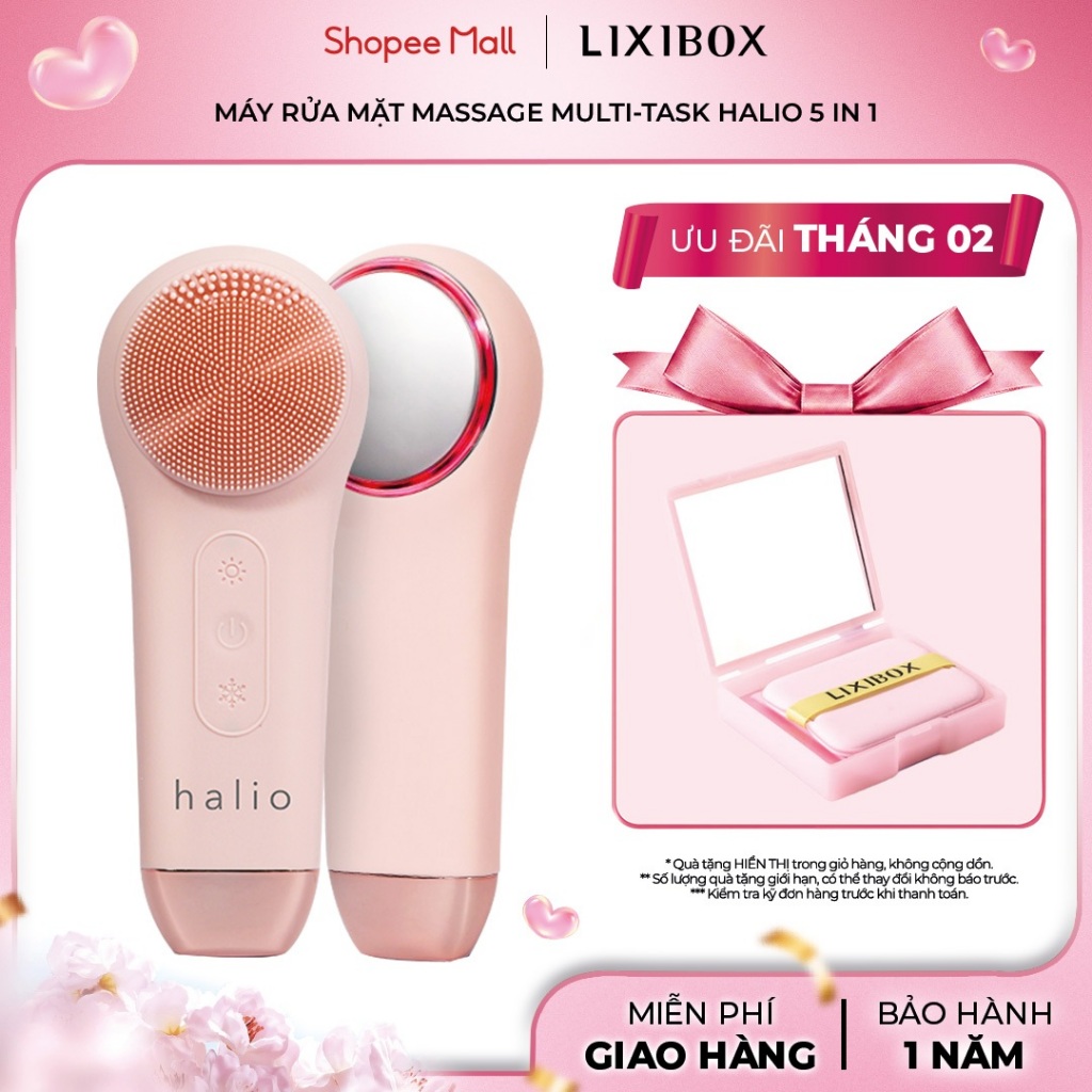 Máy Rửa Mặt Massage Tích Hợp Liệu Pháp Ánh Sáng Và Nhiệt Halio Multi-task Cleansing & Massaging