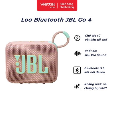 Loa Bluetooth JBL Go 4 Chính hãng | Thiết Kế Nhỏ Gọn | Màu Sắc Đa Dạng | Ghép Nối Đa Loa