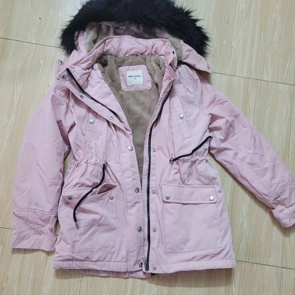 Áo khoác parka lót lông nữ
