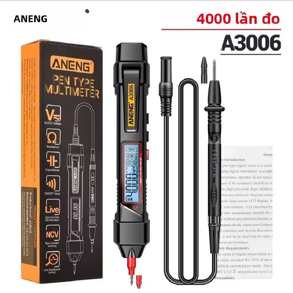 Đồng Hồ Vạn Năng kỹ thuật số ANENG 3006 - Đồng Hồ Vạn Năng Ampe Kìm ANENG 3006 - Không đo DC
