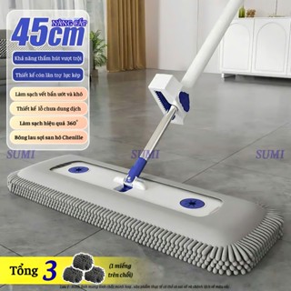 Cây Lau Nhà Tự Vắt Đa Năng SUMI 45CM, Chổi Lau Nhà Bông San Hô Thông Minh Xoay 360 Độ Siêu Thấm Hút