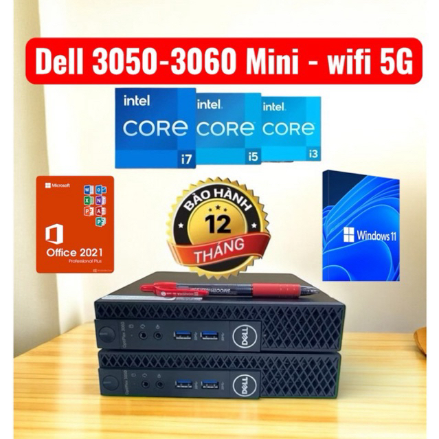 Máy Tính pc mini Dell 3050, Dell 3060 wifi 5G-bluetooth i3 7100T,i5 6500T,7500T,8500T,9500T,i7 6700T,i7 7700T,8700T
