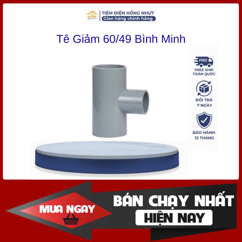 Tê Giảm 60/49 49/42 42/34.....Nhựa Bình Minh, Bền Tốt, hàng Chính Hãng ( Đổi Trả 7 Ngày )