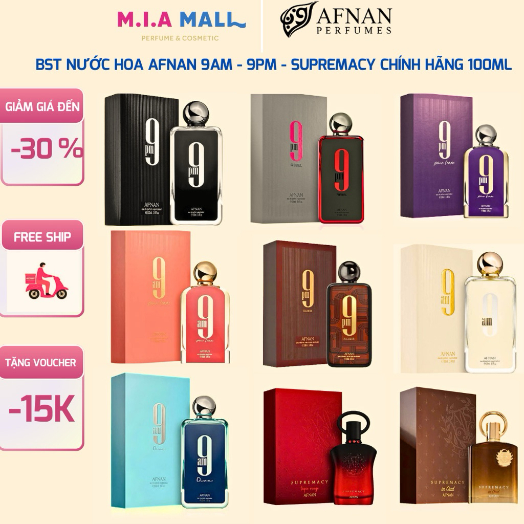 BST Nước hoa AFNAN 9AM - Supremacy Afnan 9PM Edp Chính Hãng 100ml