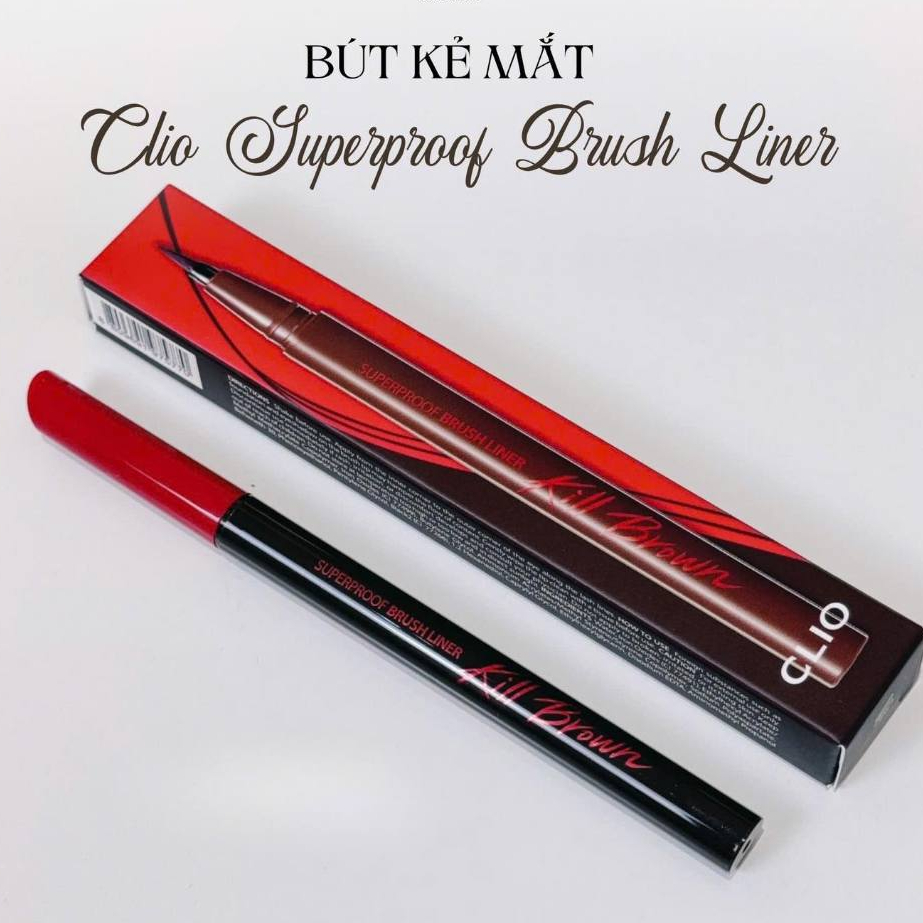 Kẻ mắt CLIO Superproof brush liner kill black / Waterproof Eyeliner Pencil Black