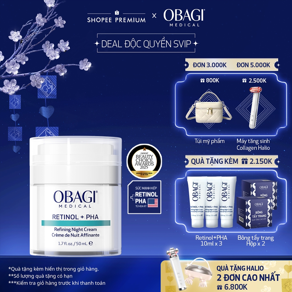 [Deal Độc Quyền SVIP] Kem dưỡng sáng mịn da OBAGI MEDICAL RETINOL + PHA REFINING NIGHT CREAM (50ml)