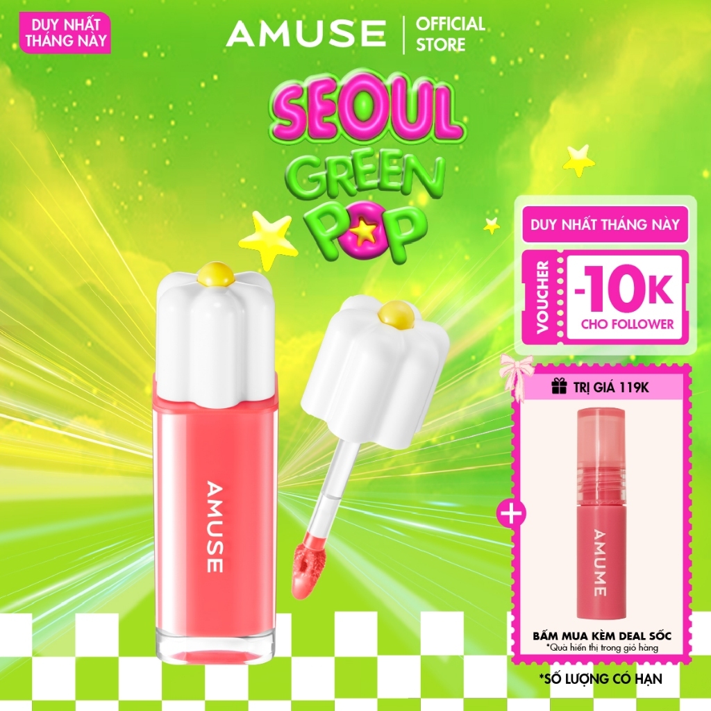 [Livestream] Son Nước Bóng Thuần Chay Amuse Dew Tint 4g