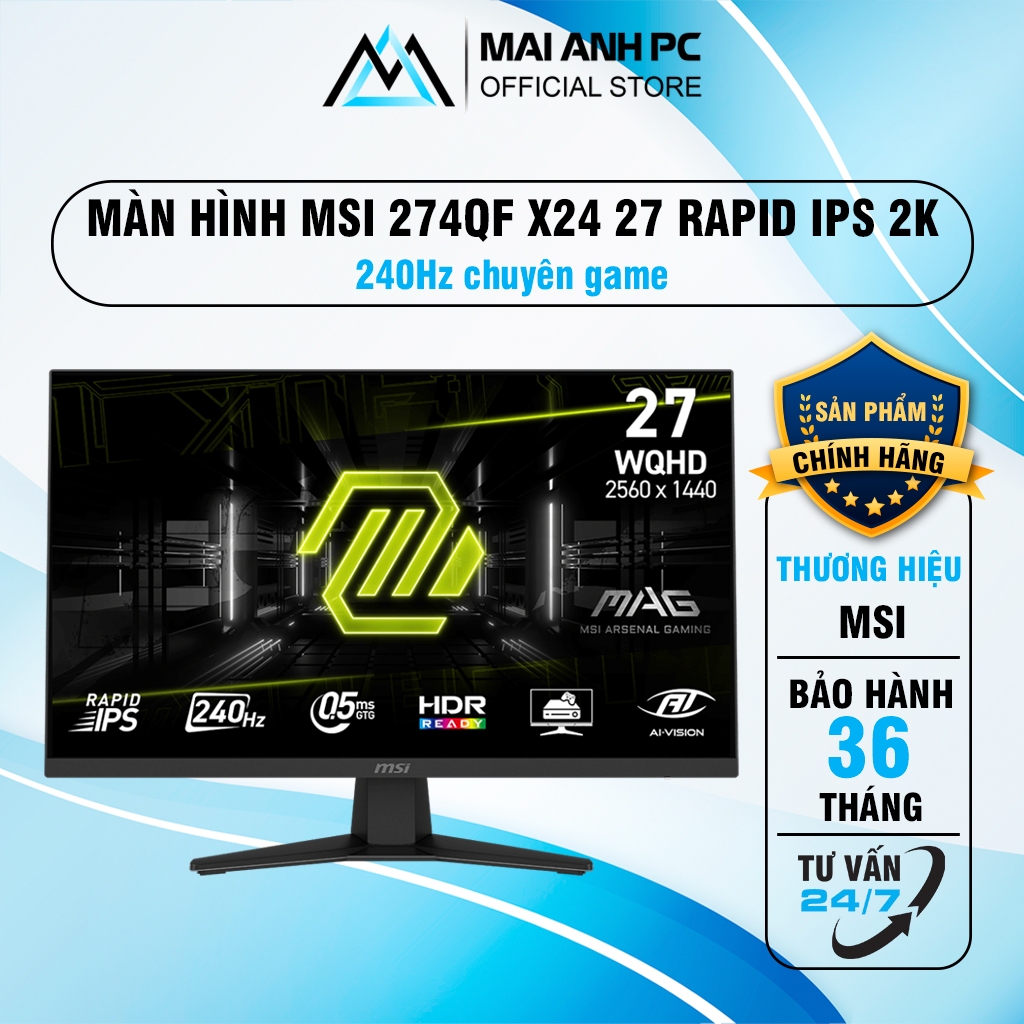 Màn hình MSI MAG 274QF X24 27" Rapid IPS 2K 240Hz chuyên game