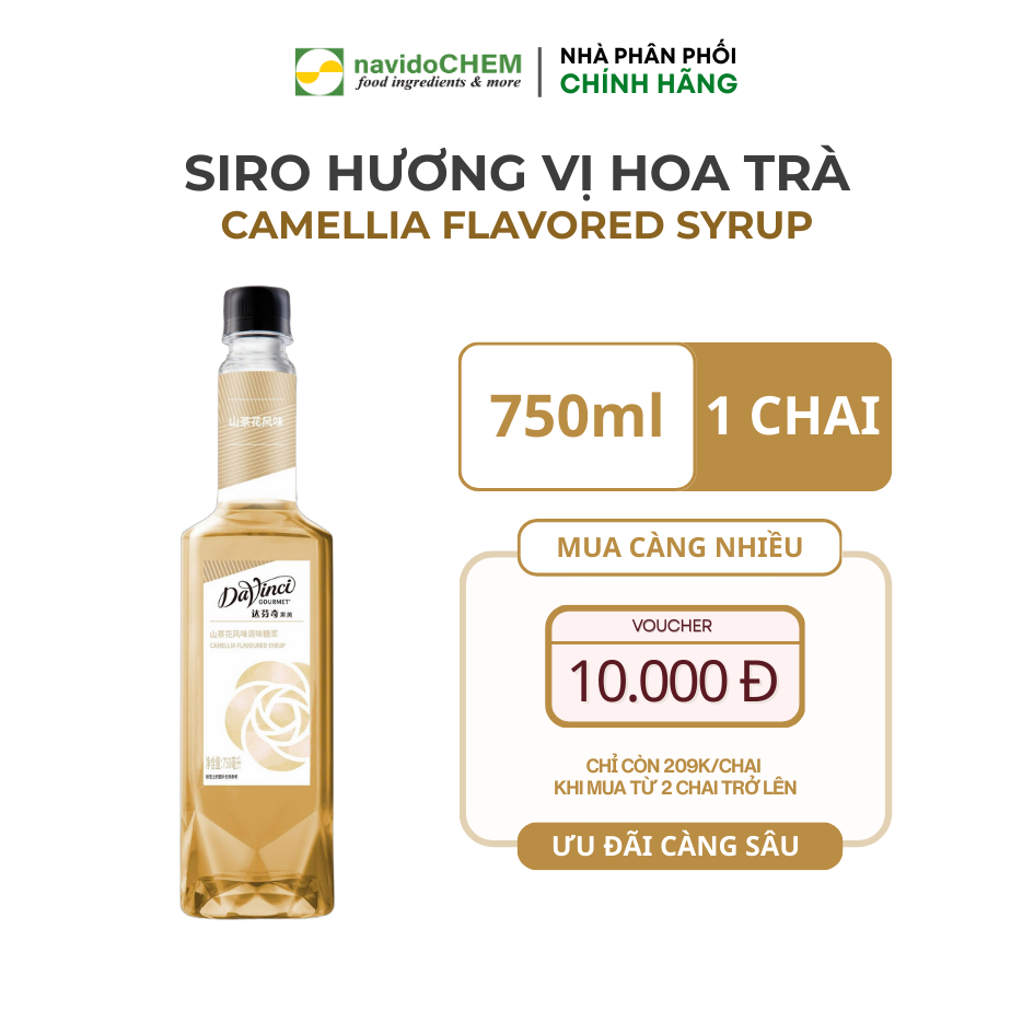 Siro Hương Hoa Trà / Syrup Camellia - DaVinci Gourmet (750ml)