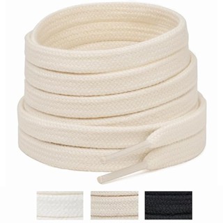 Dây giày cotton truyền thống - Dây giày thay thế bền bỉ cho giày vải và giày thể thao Đen Trắng