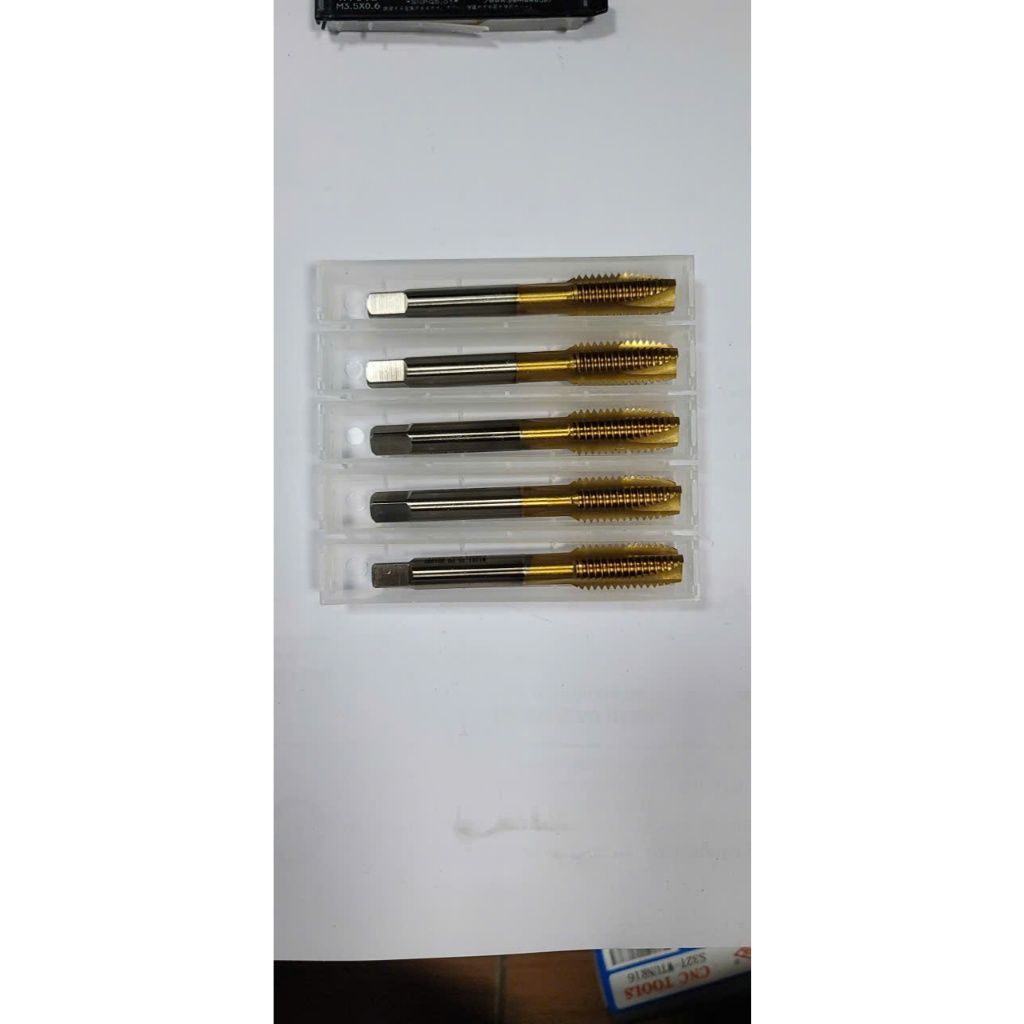 MŨI TARO HSS PHỦ VÀNG THẲNG (M2-M12). Taro phủ vàng, rãnh thẳng.