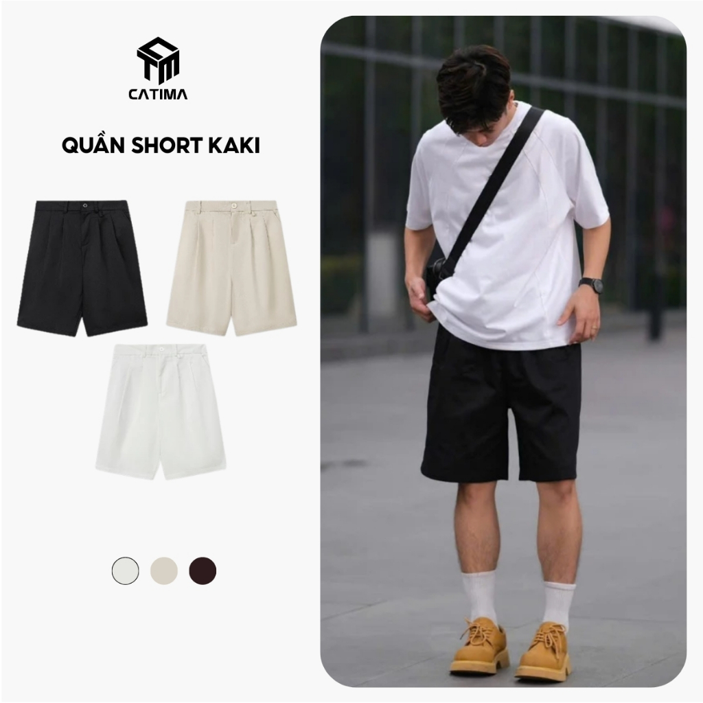 [Mở Bán] Quần Short Kaki QS-36 Âu Ống Rộng Nam Nữ Streetwear Catima