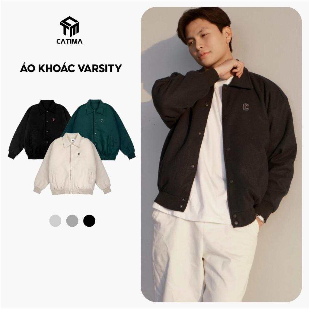 Áo Khoác VARSITY Basic CATIMA AV33 - Lót Trần Bông Quả Trám