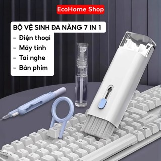 Bộ Dụng Cụ Vệ Sinh Laptop Máy Tính Bàn Phím Tai Nghe Airpod Đa Năng 7 In 1 Nhựa Abs Tiện Lợi