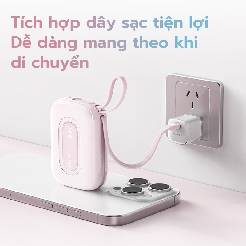 【CCC】Pin sạc dự phòng 10000mah Uneed 3-in-1, Sạc nhanh PD 22.5W type-c và sạc lighting phích cắm điện iP14-17 Samsun | BigBuy360 - bigbuy360.vn